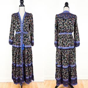 NWT Tulle and Batiste Alannah Maxi Dress, Moonless Black
